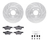 7312-54170 Drilled/Slotted Brake Rotor with 3000-Series Ceramic Brake Pads Kit & Hardware [Silver], 2008-2012 Ford/Lincoln/Mercu - image 1