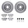 7312-54177 Drilled/Slotted Brake Rotor with 3000-Series Ceramic Brake Pads Kit & Hardware [Silver], 2005-2009 Ford/Lincoln/Mercu - image 1