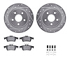 7312-54178 Drilled/Slotted Brake Rotor with 3000-Series Ceramic Brake Pads Kit & Hardware [Silver], 2012-2018 Ford/Lincoln/Mercu - image 1