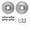 7312-54183 Drilled/Slotted Brake Rotor with 3000-Series Ceramic Brake Pads Kit & Hardware [Silver], 2011-2012 Ford/Lincoln/Mercu - image 1