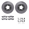 7312-54184 Drilled/Slotted Brake Rotor with 3000-Series Ceramic Brake Pads Kit & Hardware [Silver], 2006-2010 Ford/Lincoln/Mercu - image 1