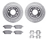 7312-54185 Drilled/Slotted Brake Rotor with 3000-Series Ceramic Brake Pads Kit & Hardware [Silver], 2006-2013 Ford/Lincoln/Mercu - image 1