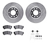 7312-54186 Drilled/Slotted Brake Rotor with 3000-Series Ceramic Brake Pads Kit & Hardware [Silver], 2006-2013 Ford/Lincoln/Mercu - image 1
