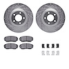 7312-54188 Drilled/Slotted Brake Rotor with 3000-Series Ceramic Brake Pads Kit & Hardware [Silver], 2007-2015 Ford/Lincoln/Mercu - image 1