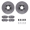 7312-54189 Drilled/Slotted Brake Rotor with 3000-Series Ceramic Brake Pads Kit & Hardware [Silver], 2007-2008 Ford/Lincoln/Mercu - image 1