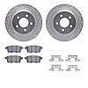 7312-54190 Drilled/Slotted Brake Rotor with 3000-Series Ceramic Brake Pads Kit & Hardware [Silver], 2007-2010 Ford/Lincoln/Mercu - image 1