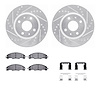 7312-54193 Drilled/Slotted Brake Rotor with 3000-Series Ceramic Brake Pads Kit & Hardware [Silver], 2008-2011 Ford/Lincoln/Mercu - image 1