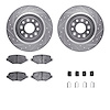 7312-54195 Drilled/Slotted Brake Rotor with 3000-Series Ceramic Brake Pads Kit & Hardware [Silver], 2009-2019 Ford/Lincoln/Mercu - image 1
