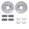 7312-54197 Drilled/Slotted Brake Rotor with 3000-Series Ceramic Brake Pads Kit & Hardware [Silver], 2011-2019 Ford/Lincoln/Mercu - image 1