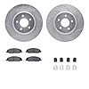 7312-54199 Drilled/Slotted Brake Rotor with 3000-Series Ceramic Brake Pads Kit & Hardware [Silver], 2005-2014 Ford/Lincoln/Mercu - image 1