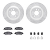 7312-54200 Drilled/Slotted Brake Rotor with 3000-Series Ceramic Brake Pads Kit & Hardware [Silver], 2011-2014 Ford/Lincoln/Mercu - image 1