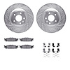 7312-54204 Drilled/Slotted Brake Rotor with 3000-Series Ceramic Brake Pads Kit & Hardware [Silver], 2011-2019 Ford/Lincoln/Mercu - image 1