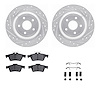 7312-54206 Drilled/Slotted Brake Rotor with 3000-Series Ceramic Brake Pads Kit & Hardware [Silver], 2016-2018 Ford/Lincoln/Mercu - image 1