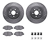 7312-54215 Drilled/Slotted Brake Rotor with 3000-Series Ceramic Brake Pads Kit & Hardware [Silver], 2013-2019 Ford/Lincoln/Mercu - image 1