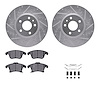 7312-54217 Drilled/Slotted Brake Rotor with 3000-Series Ceramic Brake Pads Kit & Hardware [Silver], 2013-2020 Ford/Lincoln/Mercu - image 1