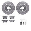 7312-54219 Drilled/Slotted Brake Rotor with 3000-Series Ceramic Brake Pads Kit & Hardware [Silver], 2013-2020 Ford/Lincoln/Mercu - image 1