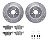 7312-54220 Drilled/Slotted Brake Rotor with 3000-Series Ceramic Brake Pads Kit & Hardware [Silver], 2013-2020 Ford/Lincoln/Mercu - image 1