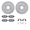 7312-54222 Drilled/Slotted Brake Rotor with 3000-Series Ceramic Brake Pads Kit & Hardware [Silver], 2014-2019 Ford/Lincoln/Mercu - image 1