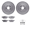 7312-54225 Drilled/Slotted Brake Rotor with 3000-Series Ceramic Brake Pads Kit & Hardware [Silver], 2013-2019 Ford/Lincoln/Mercu - image 1