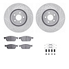 7312-54226 Drilled/Slotted Brake Rotor with 3000-Series Ceramic Brake Pads Kit & Hardware [Silver], 2014-2019 Ford/Lincoln/Mercu - image 1