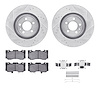 7312-54227 Drilled/Slotted Brake Rotor with 3000-Series Ceramic Brake Pads Kit & Hardware [Silver], 2015-2020 Ford/Lincoln/Mercu - image 1