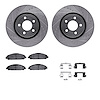 7312-54230 Drilled/Slotted Brake Rotor with 3000-Series Ceramic Brake Pads Kit & Hardware [Silver], 2015-2020 Ford/Lincoln/Mercu - image 1