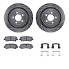 7312-54232 Drilled/Slotted Brake Rotor with 3000-Series Ceramic Brake Pads Kit & Hardware [Silver], Fits Select Ford/Lincoln/Mer - image 1