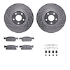 7312-54233 Drilled/Slotted Brake Rotor with 3000-Series Ceramic Brake Pads Kit & Hardware [Silver], 2015-2020 Ford/Lincoln/Mercu - image 1
