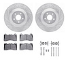 7312-54235 Drilled/Slotted Brake Rotor with 3000-Series Ceramic Brake Pads Kit & Hardware [Silver], 2016-2018 Ford/Lincoln/Mercu - image 1