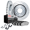 7312-54236 Drilled/Slotted Brake Rotor with 3000-Series Ceramic Brake Pads Kit & Hardware [Silver], 2010-2021 Ford/Lincoln/Mercu