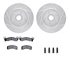 7312-55002 Drilled/Slotted Brake Rotor with 3000-Series Ceramic Brake Pads Kit & Hardware [Silver], 1984-1987 Ford/Lincoln/Mercu - image 1