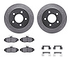 7312-55003 Drilled/Slotted Brake Rotor with 3000-Series Ceramic Brake Pads Kit & Hardware [Silver], 1991-1992 Ford/Lincoln/Mercu - image 1