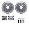 7312-55004 Drilled/Slotted Brake Rotor with 3000-Series Ceramic Brake Pads Kit & Hardware [Silver], 2003-2011 Ford/Lincoln/Mercu - image 1