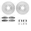 7312-55007 Drilled/Slotted Brake Rotor with 3000-Series Ceramic Brake Pads Kit & Hardware [Silver], 2003-2005 Ford/Lincoln/Mercu - image 1