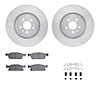 7312-55010 Drilled/Slotted Brake Rotor with 3000-Series Ceramic Brake Pads Kit & Hardware [Silver], 2015-2020 Ford/Lincoln/Mercu - image 1