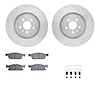 7312-55011 Drilled/Slotted Brake Rotor with 3000-Series Ceramic Brake Pads Kit & Hardware [Silver], 2017-2020 Ford/Lincoln/Mercu - image 1