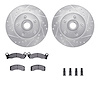 7312-56005 Drilled/Slotted Brake Rotor with 3000-Series Ceramic Brake Pads Kit & Hardware [Silver], 1981-1991 Ford/Lincoln/Mercu - image 1