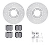 7312-56010 Drilled/Slotted Brake Rotor with 3000-Series Ceramic Brake Pads Kit & Hardware [Silver], 1970-1977 Ford/Lincoln/Mercu