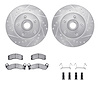 7312-56017 Drilled/Slotted Brake Rotor with 3000-Series Ceramic Brake Pads Kit & Hardware [Silver], 1979-1991 Ford/Lincoln/Mercu - image 1