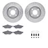7312-56020 Drilled/Slotted Brake Rotor with 3000-Series Ceramic Brake Pads Kit & Hardware [Silver], 1998-2002 Ford/Lincoln/Mercu - image 1
