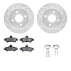 7312-56021 Drilled/Slotted Brake Rotor with 3000-Series Ceramic Brake Pads Kit & Hardware [Silver], 1995-2000 Ford/Lincoln/Mercu - image 1