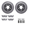 7312-56025 Drilled/Slotted Brake Rotor with 3000-Series Ceramic Brake Pads Kit & Hardware [Silver], 1996-2002 Ford/Lincoln/Mercu - image 1