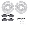 7312-58012 Drilled/Slotted Brake Rotor with 3000-Series Ceramic Brake Pads Kit & Hardware [Silver], 2003-2011 Acura/Honda, Posit - image 1