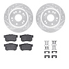7312-58014 Drilled/Slotted Brake Rotor with 3000-Series Ceramic Brake Pads Kit & Hardware [Silver], 2002-2004 Acura/Honda, Posit - image 1