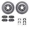 7312-58020 Drilled/Slotted Brake Rotor with 3000-Series Ceramic Brake Pads Kit & Hardware [Silver], 2005-2012 Acura/Honda, Posit - image 1