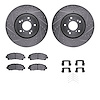 7312-58025 Drilled/Slotted Brake Rotor with 3000-Series Ceramic Brake Pads Kit & Hardware [Silver], 2015-2020 Acura/Honda, Posit - image 1
