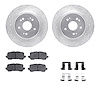 7312-58029 Drilled/Slotted Brake Rotor with 3000-Series Ceramic Brake Pads Kit & Hardware [Silver], 2015-2020 Acura/Honda, Posit - image 1