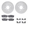 7312-59014 Drilled/Slotted Brake Rotor with 3000-Series Ceramic Brake Pads Kit & Hardware [Silver], 1983-1983 Acura/Honda, Posit - image 1