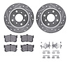 7312-59024 Drilled/Slotted Brake Rotor with 3000-Series Ceramic Brake Pads Kit & Hardware [Silver], 1986-1988 Acura/Honda, Posit - image 1