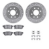 7312-59028 Drilled/Slotted Brake Rotor with 3000-Series Ceramic Brake Pads Kit & Hardware [Silver], 1989-1989 Acura/Honda, Posit - image 1